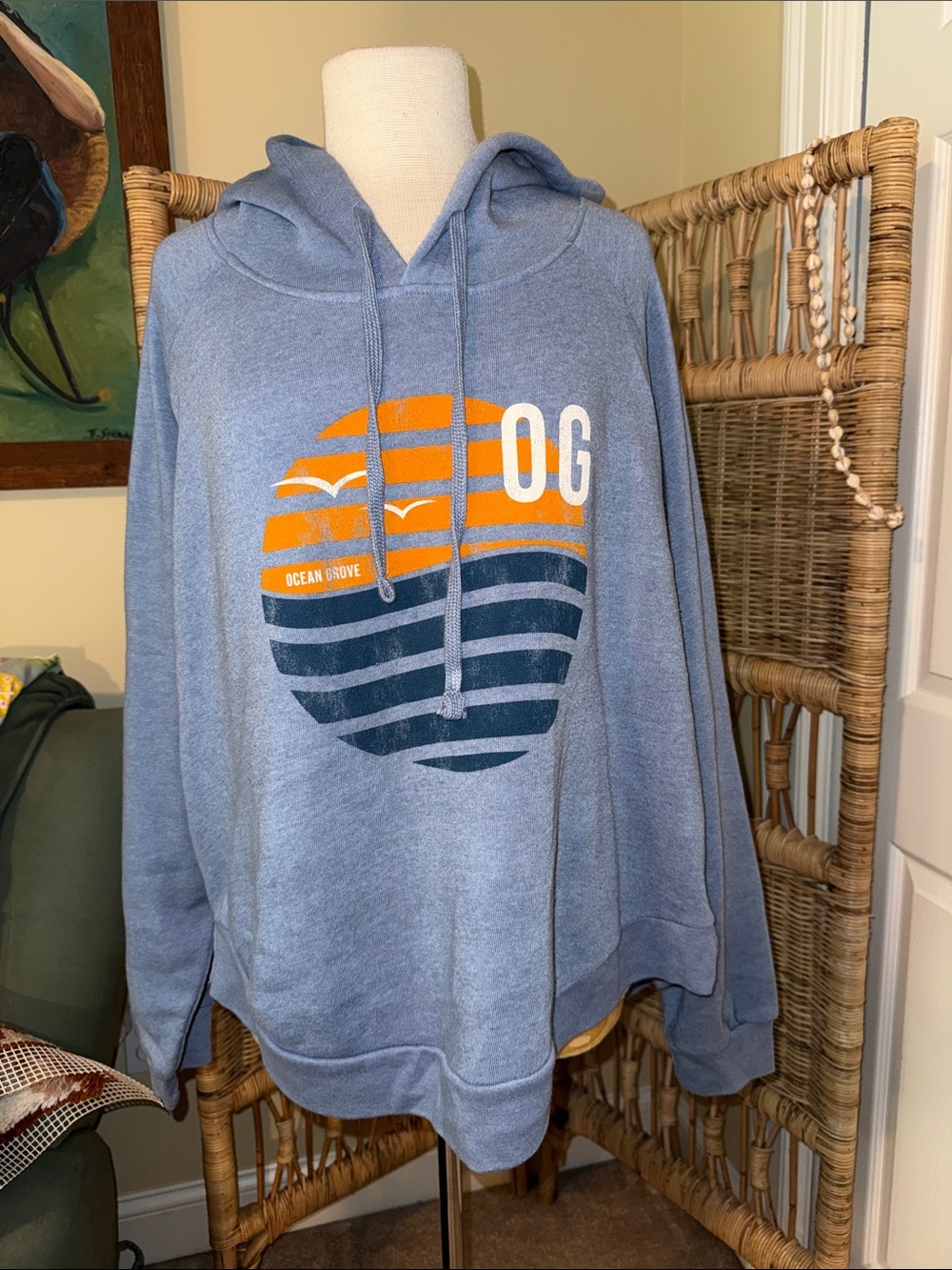 Ocean Grove OG XXL Blue Hooded soft sweatshirt